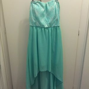 Teal High-Low Dress